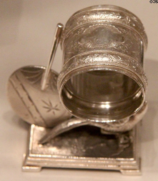 Silverplated napkin ring (1880-90) by Derby Silver Co. of Shelton, CT at Yale University Art Gallery. New Haven, CT.