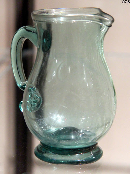 Blown glass creamer (1785-1815) from New Jersey, New York or Pennsylvania at Yale University Art Gallery. New Haven, CT.