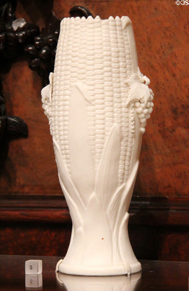Parian ware vase in shape of corn (c1850) from England at Yale University Art Gallery. New Haven, CT.