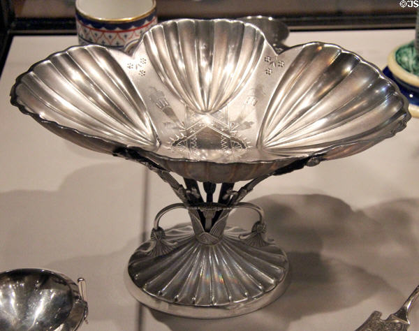 Silver-plated compote (1865-80) by Meriden Britannia Co of Meriden, CT at Yale University Art Gallery. New Haven, CT.
