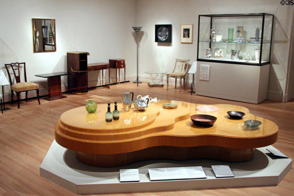 Art Deco modernist furniture gallery (1920-30s) at Yale University Art Gallery. New Haven, CT.