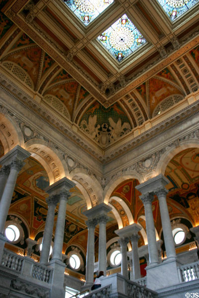 Corner of entrance hall of Library of Congress. Washington, DC.