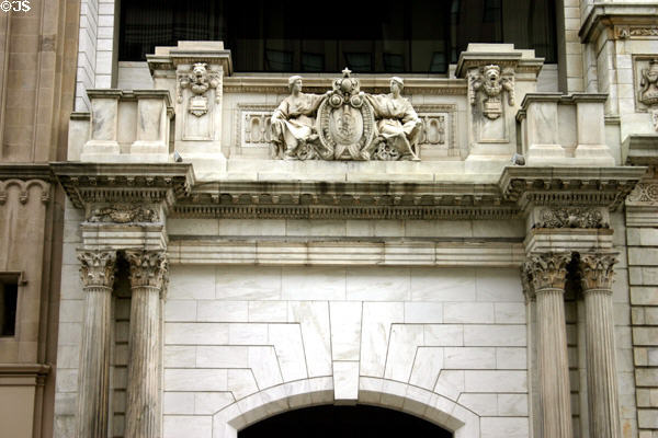 W. B. Hibbs & Co / Folger Building entrance arch statuary. Washington, DC. Style: Beaux arts.