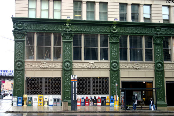 Cast iron building facade repurposed as Metro Center Station entrance (G & 11th St. NW). Washington, DC.