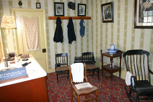 Room where Lincoln died on April 15, 1865. Washington, DC.