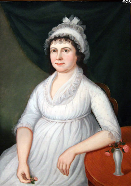 Portrait of Hannah Lemmon (Mrs. Thomas Corcoran) (c1802-10) by Charles Peale Polk at Corcoran Gallery of Art. Washington, DC.