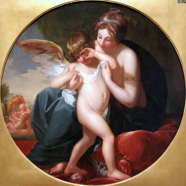 Cupid, Stung by a Bee, is Cherished by his Mother (c1774) by Benjamin West at Corcoran Gallery of Art. Washington, DC.