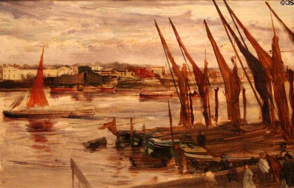 Battersea Reach painting (c1863) by James McNeill Whistler at Corcoran Gallery of Art. Washington, DC.