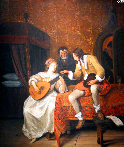 Ascagnes & Lucelle, the Music Lesson painting (1667) by Jan Steen at Corcoran Gallery of Art. Washington, DC.