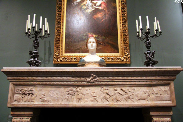 Stone mantel (16thC) with candelabras (c1840) at Corcoran Gallery of Art. Washington, DC.
