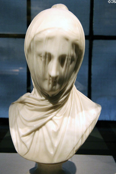 Veiled Nun marble bust (c1860) by Giuseppe Groff of Italy at Corcoran Gallery of Art. Washington, DC.