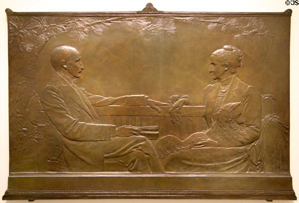 Mr. & Mrs. Wayne MacVeagh bronze relief (1902) by Augustus Saint-Gaudens at Corcoran Gallery of Art. Washington, DC.