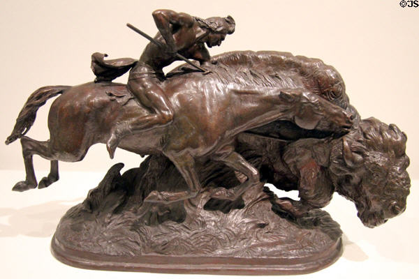 Indian Pursuing Buffalo bronze sculpture (1916) by Alexander Phimister Proctor at Corcoran Gallery of Art. Washington, DC.