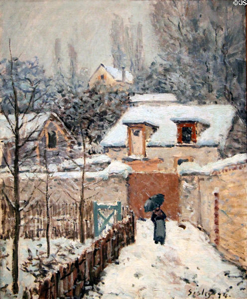 Snow at Llouveciennes painting (1874) by Alfred Sisley at The Phillips Collection. Washington, DC.
