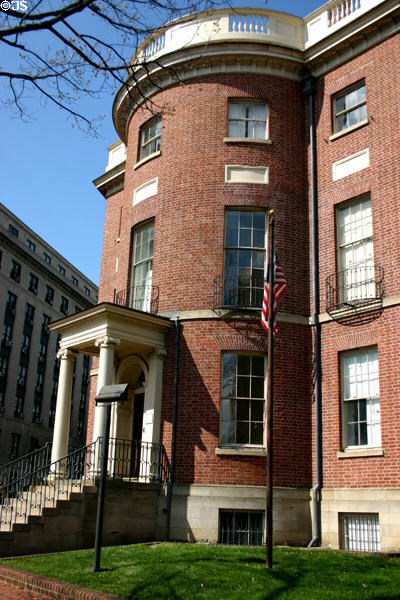 The Octagon (c1800), now a museum house, was preserved by & served as Headquarters for the American Institute of Architects. Washington, DC. On National Register.