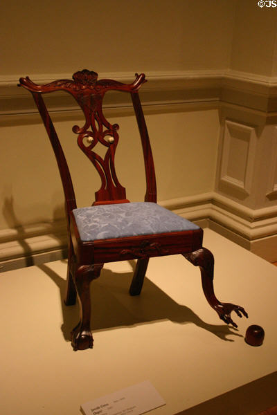 Oops! (2001) visual joke about a classical chair by Jacob Cress in Renwick Museum. Washington, DC.