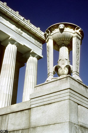 Lincoln Memorial detail of basins on staircase. Washington, DC.