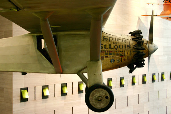 Spirit of St. Louis flew first nonstop New York to Paris flight by Charles Lindbergh in Air & Space Museum. Washington, DC.