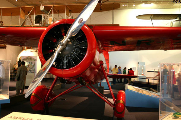 Lockheed Vega 5B used by Amelia Earhart on her solo trans-Atlantic & her trans-USA flights (1932), the first by a woman in Air & Space Museum. Washington, DC.