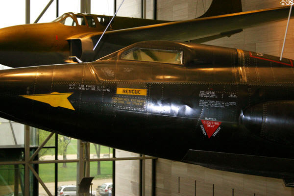 X-15 which reached a record speed of 7,297km/hr in 1967 in Air & Space Museum. Washington, DC.