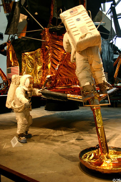 Showing how Astronauts descended from Apollo Lunar Lander in Air & Space Museum. Washington, DC.