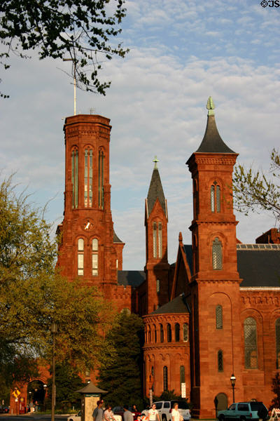Smithsonian Building's Romanesque style. Washington, DC. Architect: James Renwick.
