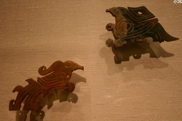 Jade bird plaques from Western Zhou dynasty of China (11thC BCE) in Sackler Gallery. Washington, DC.