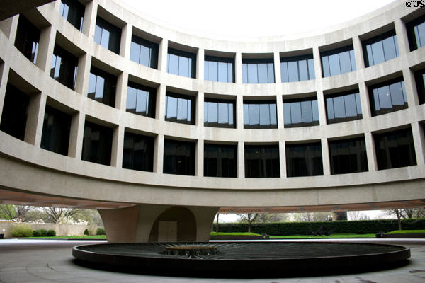 Hirshhorn Museum (1967-74) round central patio. Washington, DC. Architect: Skidmore, Owings & Merrill.