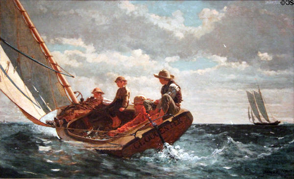 Breezing Up (A Fair Wind) painting (1876) by Winslow Homer at National Gallery of Art. Washington, DC.