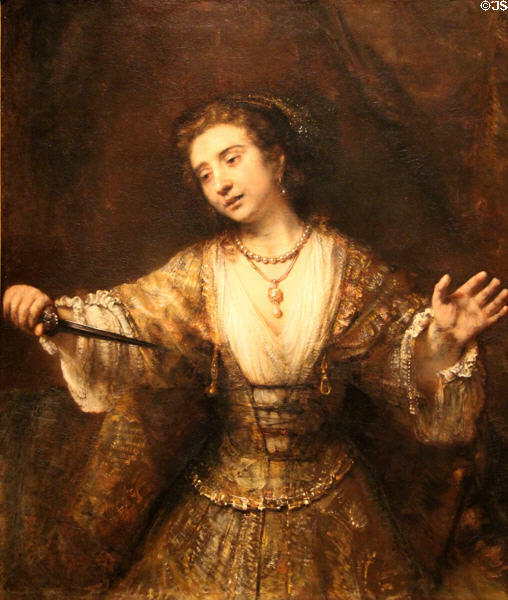 Lucretia painting (1664) by Rembrandt van Rijn at National Gallery of Art. Washington, DC.