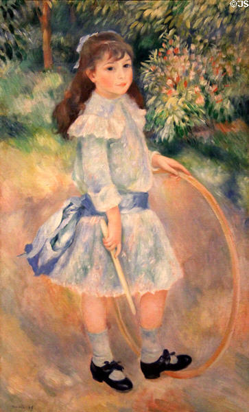 Girl with a Hoop painting (1885) by Auguste Renoir at National Gallery of Art. Washington, DC.