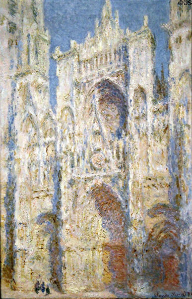 Rouen Cathedral, West Façade, Sunlight painting (1894) by Claude Monet at National Gallery of Art. Washington, DC.