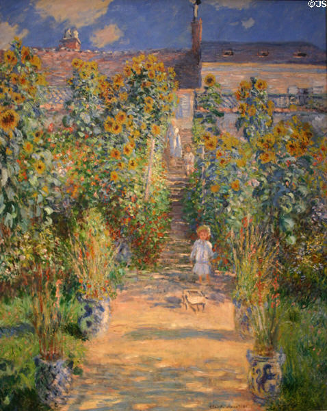 Artist's Garden at Vétheuil (1880) by Claude Monet (France) in National Gallery of Art. Washington, DC.