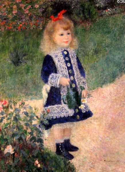 Girl with a Watering Can painting (1876) by Auguste Renoir at National Gallery of Art. Washington, DC.