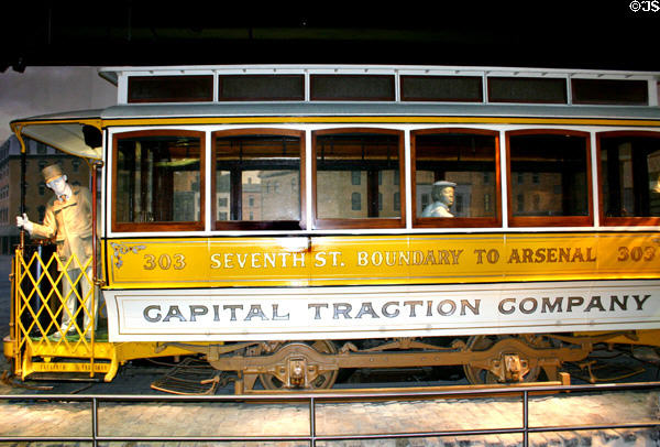 Side of electric National Capital streetcar (1898) in American History Museum. Washington, DC.