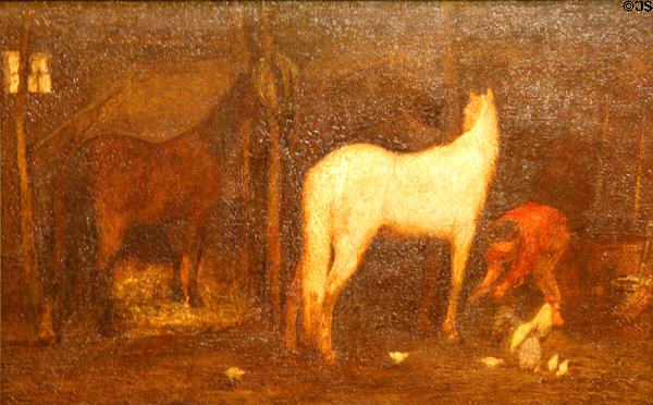 In the Stable painting (before 1911) by Albert Pinkham Ryder at Renwick Gallery. Washington, DC.