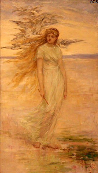 Viking's Daughter painting (1887) by Frederick Stuart Church at Renwick Gallery. Washington, DC.