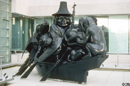 Spirit of Haida Gwaii native sculpture (1989) by Bill Reid at Canadian Embassy. Washington, DC.