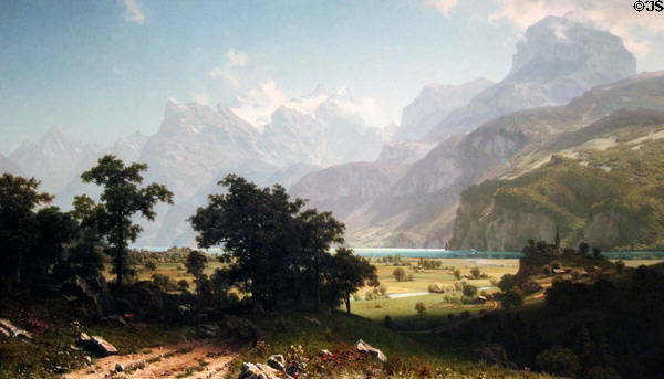Lake Lucerne painting (1858) by Albert Bierstadt at National Gallery of Art. Washington, DC.