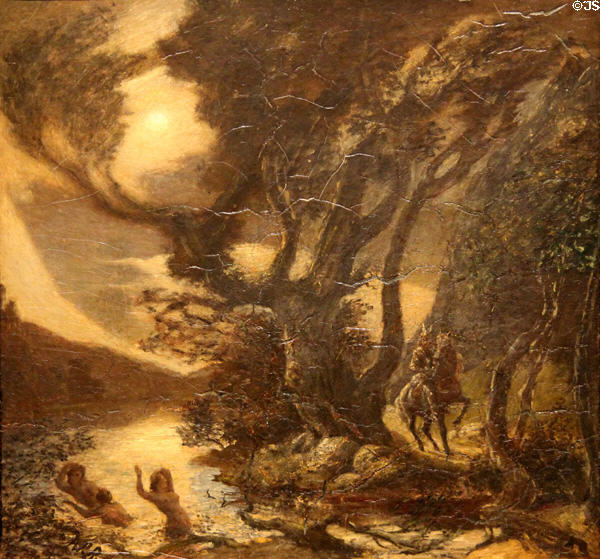 Siegfried & Rhine Maidens painting (1888-91) by Albert Pinkham Ryder at National Gallery of Art. Washington, DC.