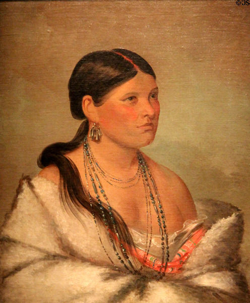 Female Eagle-Shawano portrait (1830) by George Catlin at National Gallery of Art. Washington, DC.