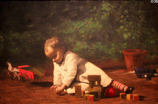 Baby at Play painting (1876) by Thomas Eakins at National Gallery of Art. Washington, DC.