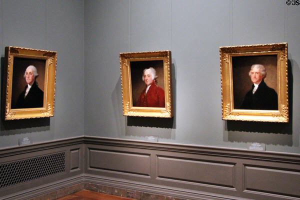Gallery of paintings by Gilbert Stuart at National Gallery of Art. Washington, DC.