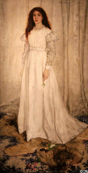 The White Girl (Symphony in White No. 1) painting (1862) by James McNeill Whistler at National Gallery of Art. Washington, DC.
