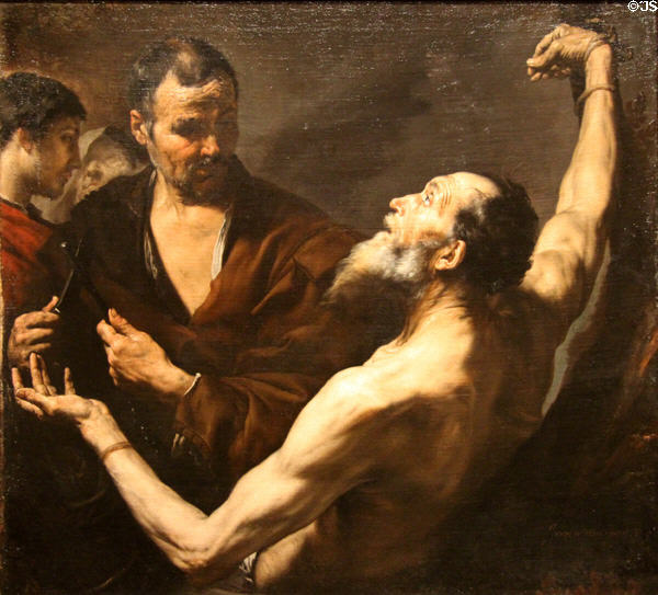 Martyrdom of St Bartholomew painting (1634) by Jusepe de Ribera at National Gallery of Art. Washington, DC.