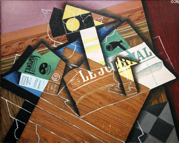 Fantômas painting (1915) by Juan Gris at National Gallery of Art. Washington, DC.