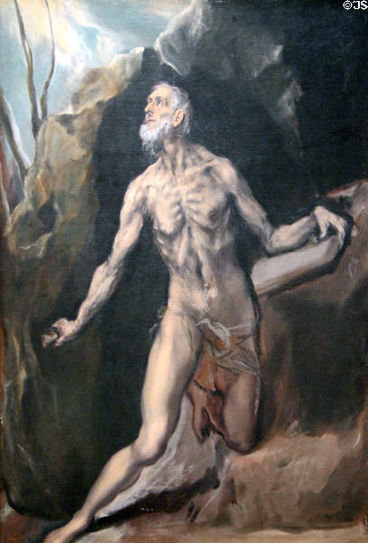 St Jerome painting (c1610-14) by El Greco at National Gallery of Art. Washington, DC.