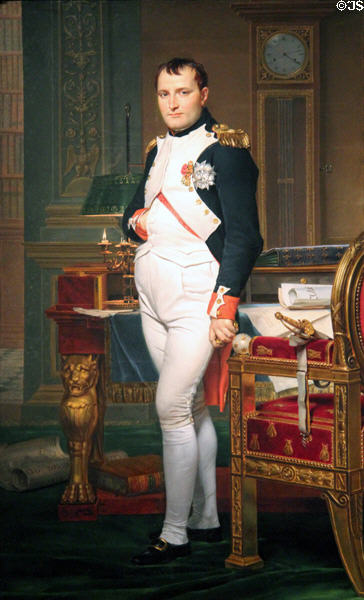 Emperor Napoleon's in his study at the Tuileries painting (1812) by Jacques-Louis David at National Gallery of Art. Washington, DC.