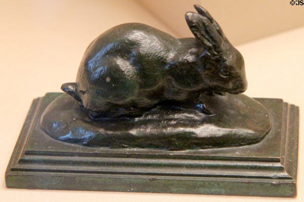 Crouching Rabbit bronze sculpture (c1820s) by Antoine-Louis Barye at National Gallery of Art. Washington, DC.