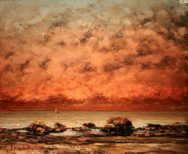 Black Rocks at Trouville painting (1865-6) by Gustave Courbet at National Gallery of Art. Washington, DC.